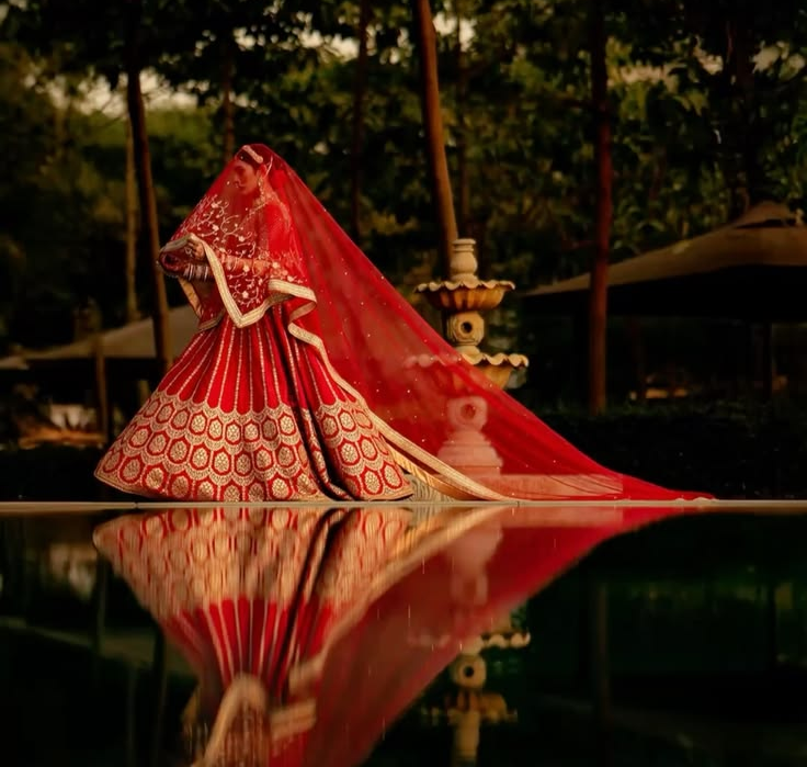Shagun Boutique Royal Red Bridal Lehenga